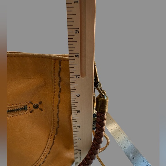 The Sak Honey Tan Leather Crossbody Bag – Braided Strap, Boho Whipstitch Detail - Picture 9 of 13